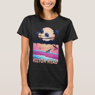 Retro Hilton Head North Carolina Souvenir Surf T-Shirt