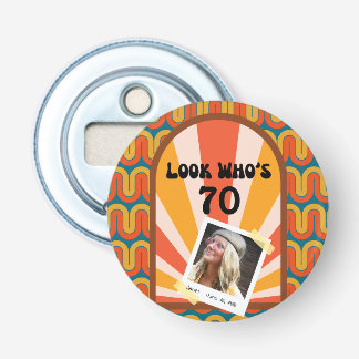 Retro Hippie 60's Baby Boomer Milestone Birthday Bottle Opener