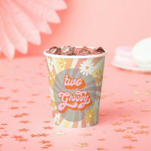 Retro Hippie 70's 60's Two Groovy Birthday Party Paper Cups