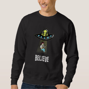 RETRO HIPPIE ALIEN BELIEVE Hippie Hippy Sweatshirt