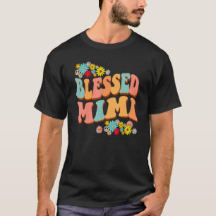 Retro Hippie Blessed Grandma  For Women Flower Dec T-Shirt