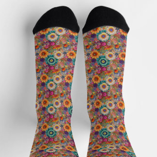 Retro Hippie: Bright Flowers Socks