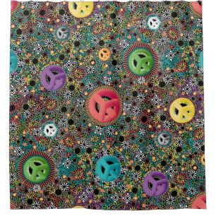 Retro Hippie Colourful Circles 60s Pattern