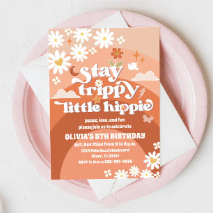 Retro Hippie Daisy Birthday Invitation