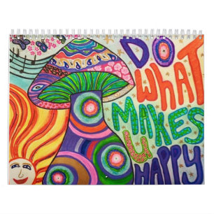 Retro Hippie Flower Power Vintage Calendar