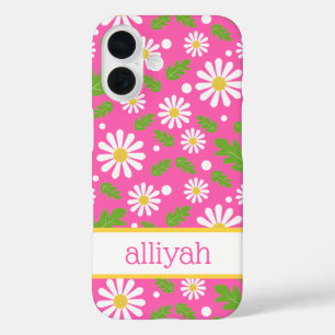 Retro Hippie Flowers Daisy Pattern iPhone 16 Case