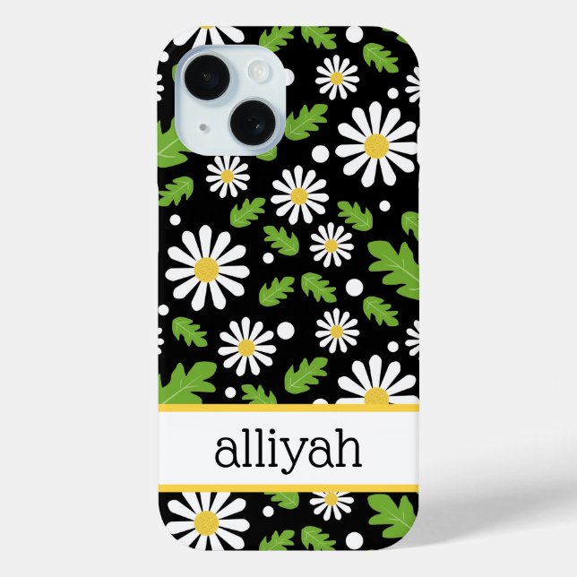 Retro Hippie Flowers Daisy Pattern Case-Mate iPhone Case (Back)