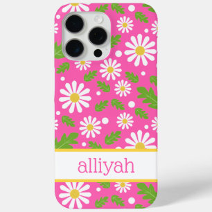Retro Hippie Flowers Daisy Pattern iPhone 15 Pro Max Case