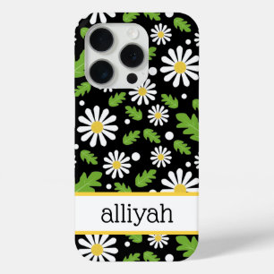 Retro Hippie Flowers Daisy Pattern iPhone 15 Pro Case
