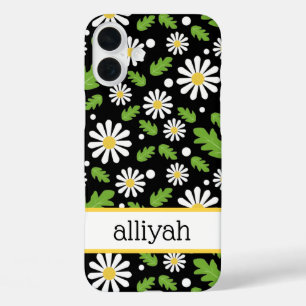 Retro Hippie Flowers Daisy Pattern iPhone 16 Plus Case