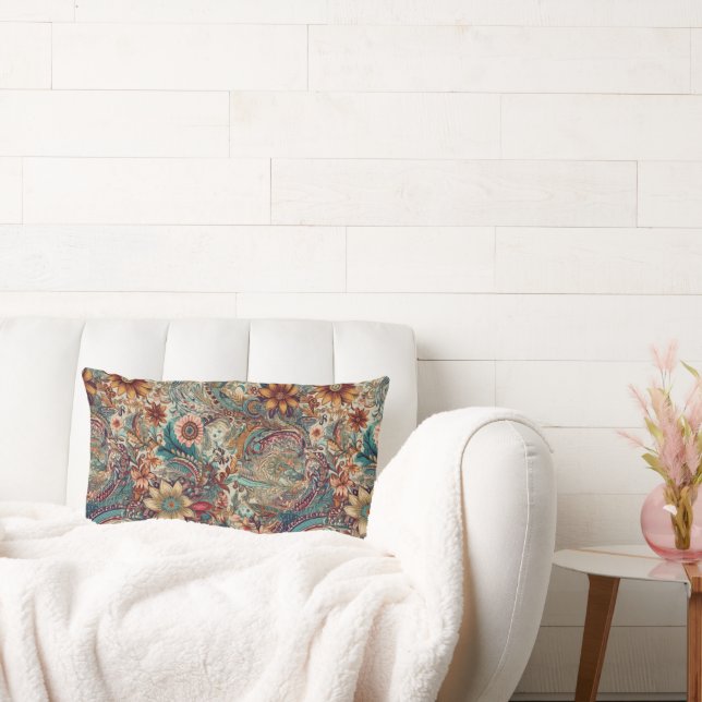 Retro Hippie: Golden Garden Accent Pillow (Couch)