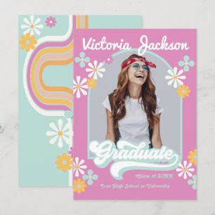 Retro Hippie Graduate Photo Announcement