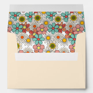 Retro Hippie Groovy Flower Bridal Shower Envelope