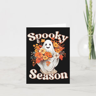Retro Hippie Halloween Cute Ghost Spooky Season Fu Card