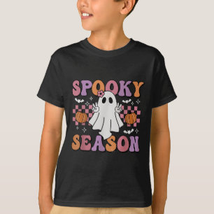 Retro Hippie Halloween Cute Ghost Spooky Season Fu T-Shirt