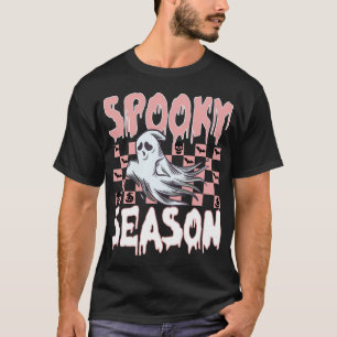 Retro Hippie Halloween Cute Ghost Spooky Season  T-Shirt