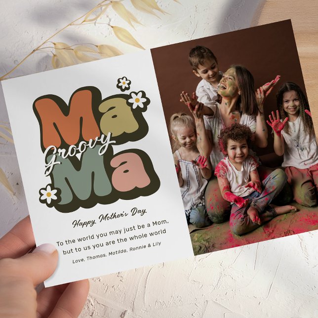 Retro Hippie Mama Mothers Day Card (Creator Uploaded)