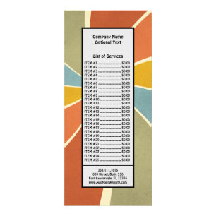 Retro Hippie Mixed Paint Style Swirls Pattern Rack Card
