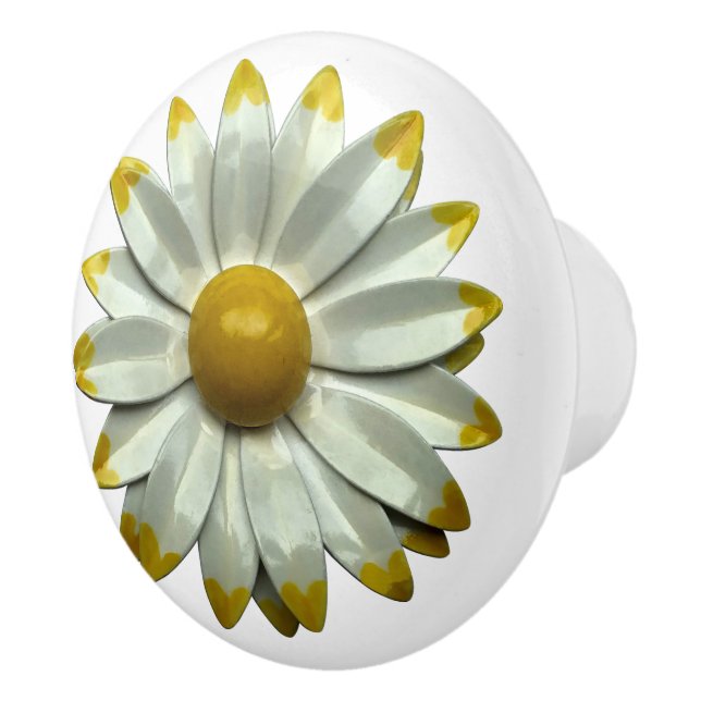 Retro Hippie Peace Daisy Flower Floral Country  Ceramic Knob (Right)