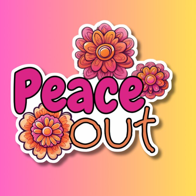Retro Hippie Peace Out Waterproof  (Creator Uploaded)