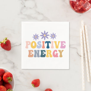 Retro Hippie Positive Quote Napkin