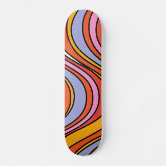 Retro Hippie Psychedelic Swirls Skateboard