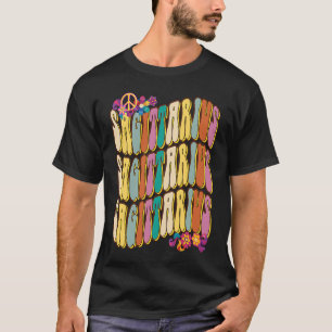 Retro Hippie Sagittarius Zodiac Sign Outfit Birthd T-Shirt