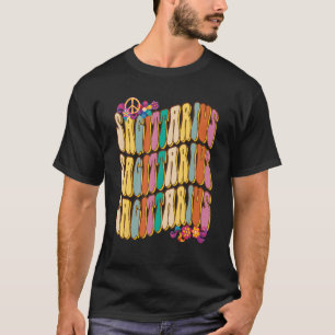 Retro Hippie Sagittarius Zodiac Sign Outfit Birthd T-Shirt