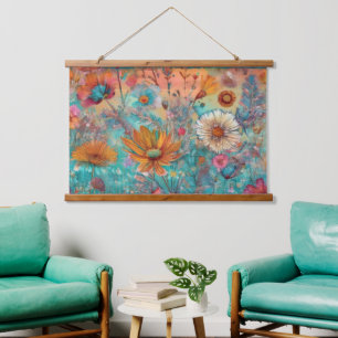 Retro Hippie: Sunrise Garden Hanging Tapestry