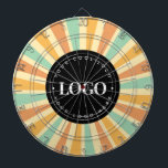 Retro Hippie Sunshine Sun Business Logo Groovy Dartboard<br><div class="desc">Promote your business with this cool dart board,  featuring retro sunshine & custom logo. Easily add your own info,  by clicking on the "personalize" option.</div>