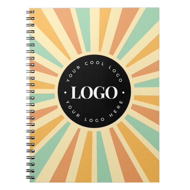Retro Hippie Sunshine Sun Business Logo Groovy  Notebook (Front)