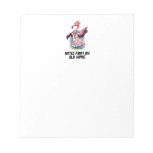 Retro Hippie Tie Dye Flamingo Humour Notepad