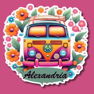 Retro Hippie Van Monogram Waterproof