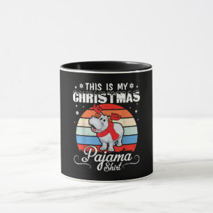 Retro Hippo This Is My Christmas Pajama Shirt Mug