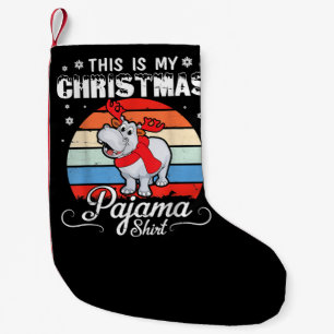 Retro Hippo This Is My Christmas Pajama Shirt Small Christmas Stocking