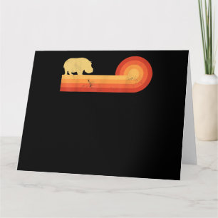 Retro Hippopotamus 60s 70s Hippo Card