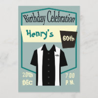 Retro Hipster Bowling Rockabilly Birthday