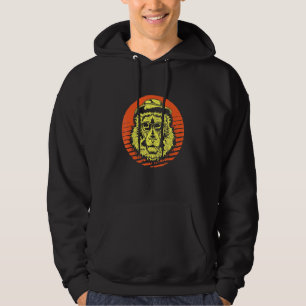 Retro Hipster Lion Glasses Moustache Bearded Vinta Hoodie
