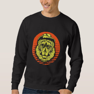 Retro Hipster Lion Glasses Moustache Bearded Vinta Sweatshirt