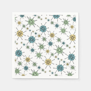 Retro Hipster Space Age Atomic Starburst Napkin