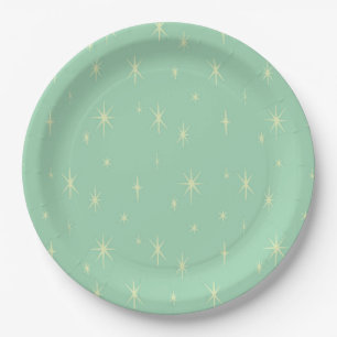 Retro Hipster Space Age Atomic Starburst Paper Plate