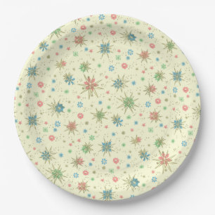 Retro Hipster Space Age Atomic Starburst Paper Plate