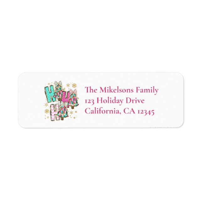 Retro Ho Ho Ho Glitter Christmas (Front)