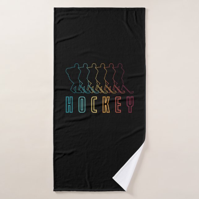 Retro Hockey Bath Towel (Bath Towel)