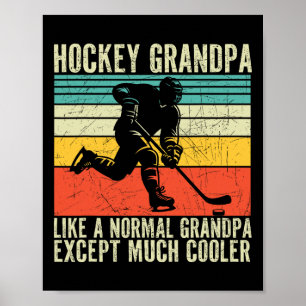 Retro Hockey Grandpa Funny Hockey Player Ice Hocke Poster