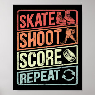 Retro Hockey Lovers Meme For Boys Men Players Fan  Poster