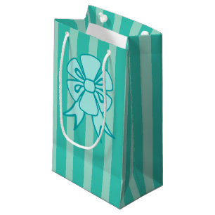 Retro Holiday Aqua Bow Gift Bag