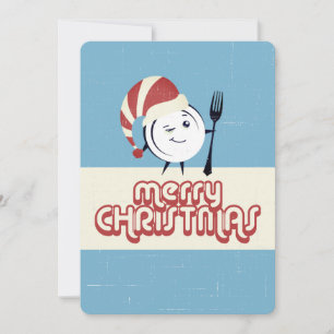 Retro holiday baking Christmas food personalized Card