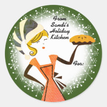 Retro holiday baking pie personalized Christmas