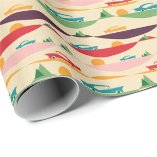 retro holiday beige wrapping paper